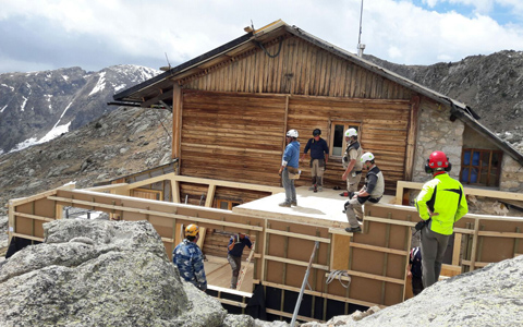 Segona ampliació del refugi del Colomina