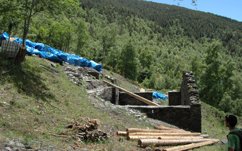 Recuperació de borda amb coberta de palla a Ginestarre